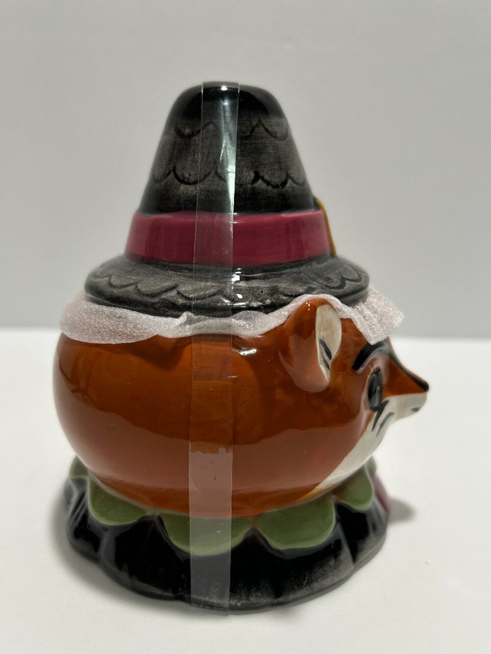 New 2026 Johanna Parker Thanksgiving Pilgrim Fox Critter Bowl Lidded Candy Jar - Picture 4 of 6